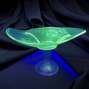 1950 VIKING Dish Pedestal EMPIRE STERLING SILVER Weighted Manganese 365nm UV